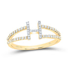 14K Yellow Gold Diamond Gift Initial "H" Women's Ring 1/4 Cttw - Splendid Jewellery