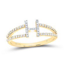 Load image into Gallery viewer, 14K Yellow Gold Diamond Gift Initial "H" Women's Ring 1/4 Cttw - Splendid Jewellery