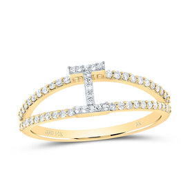 14K Yellow Gold Diamond Gift Initial 