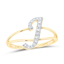 Load image into Gallery viewer, 14K Yellow Gold Diamond Gift Initial "J" Women's Ring 1/8 Cttw - Splendid Jewellery