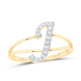 14K Yellow Gold Diamond Gift Initial 