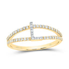 14K Yellow Gold Diamond Gift Initial "L" Women's Ring 1/4 Cttw - Splendid Jewellery