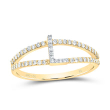 Load image into Gallery viewer, 14K Yellow Gold Diamond Gift Initial "L" Women's Ring 1/4 Cttw - Splendid Jewellery