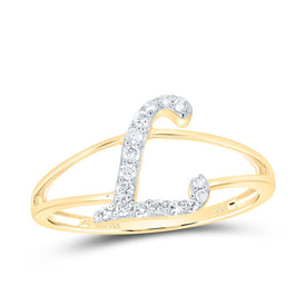 14K Yellow Gold Diamond Gift Initial 