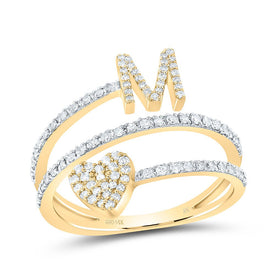 14K Yellow Gold Diamond Gift Initial 