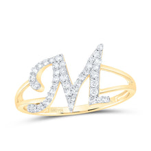 Load image into Gallery viewer, 14K Yellow Gold Diamond Gift Initial "M" Women's Ring 1/5 Cttw - Splendid Jewellery