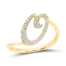 Load image into Gallery viewer, 14K Yellow Gold Diamond Gift Initial "O" Ring 1/6 Cttw - Splendid Jewellery