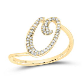 14K Yellow Gold Diamond Gift Initial 