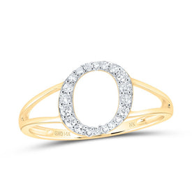 14K Yellow Gold Diamond Gift Initial 