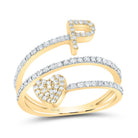 14K Yellow Gold Diamond Gift Initial "P" Heart Women's Ring 3/8 Cttw - Splendid Jewellery