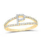 14K Yellow Gold Diamond Gift Initial "P" Women's Ring 1/4 Cttw - Splendid Jewellery