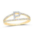 14K Yellow Gold Diamond Gift Initial "P" Women's Ring 1/4 Cttw - Splendid Jewellery