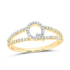 14K Yellow Gold Diamond Gift Initial "Q" Women's Ring 1/4 Cttw - Splendid Jewellery