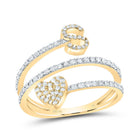 14K Yellow Gold Diamond Gift Initial "S" Heart Women's Ring 3/8 Cttw - Splendid Jewellery