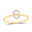 14K Yellow Gold Diamond Gift Initial "S" Ring 1/20 Cttw - Splendid Jewellery