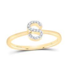 Load image into Gallery viewer, 14K Yellow Gold Diamond Gift Initial "S" Ring 1/20 Cttw - Splendid Jewellery