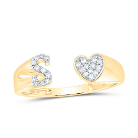 14K Yellow Gold Diamond Gift Initial 