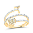 14K Yellow Gold Diamond Gift Initial "T" Heart Women's Ring 3/8 Cttw - Splendid Jewellery