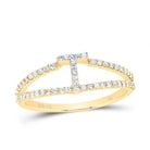 14K Yellow Gold Diamond Gift Initial "T" Women's Ring 1/4 Cttw - Splendid Jewellery