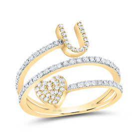 14K Yellow Gold Diamond Gift Initial 