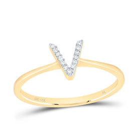 14K Yellow Gold Diamond Gift Initial 