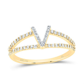 14K Yellow Gold Diamond Gift Initial 