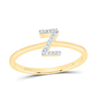 14K Yellow Gold Diamond Gift Initial "Z" Ring 1/20 Cttw - Splendid Jewellery