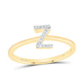 14K Yellow Gold Diamond Gift Initial 