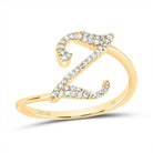 14K Yellow Gold Diamond Gift Initial "Z" Ring 1/8 Cttw - Splendid Jewellery