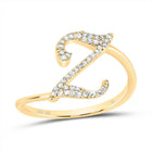 14K Yellow Gold Diamond Gift Initial "Z" Ring 1/8 Cttw - Splendid Jewellery