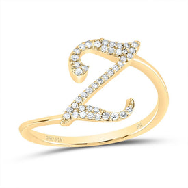 14K Yellow Gold Diamond Gift Initial 