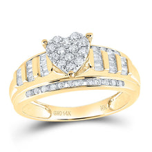 Load image into Gallery viewer, 14K Yellow Gold Diamond Heart Bridal Wedding Engagement Ring 1/2 Cttw - Splendid Jewellery