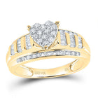 14K Yellow Gold Diamond Heart Bridal Wedding Engagement Ring 1/2 Cttw - Splendid Jewellery