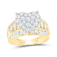Load image into Gallery viewer, 14K Yellow Gold Diamond Heart Bridal Wedding Engagement Ring 2 Cttw - Splendid Jewellery
