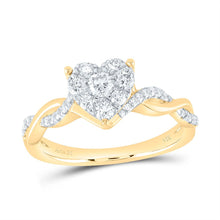 Load image into Gallery viewer, 14K Yellow Gold Diamond Heart Fashion Bridal Ring 1/2 Cttw - Splendid Jewellery