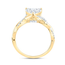 Load image into Gallery viewer, 14K Yellow Gold Diamond Heart Fashion Bridal Ring 1/2 Cttw - Splendid Jewellery