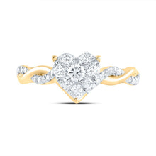 Load image into Gallery viewer, 14K Yellow Gold Diamond Heart Fashion Bridal Ring 1/2 Cttw - Splendid Jewellery