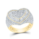 14K Yellow Gold Diamond Heart Ring 2 1/5 Cttw - Splendid Jewellery