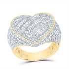 14K Yellow Gold Diamond Heart Ring 2 Cttw - Splendid Jewellery