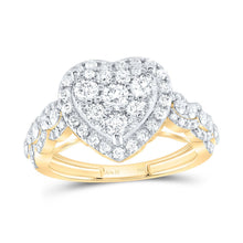 Load image into Gallery viewer, 14K Yellow Gold Diamond Heart Single Halo Engaement Ring 1 1/3 Cttw - Splendid Jewellery