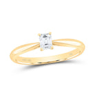 14K Yellow Gold Diamond I1 Ij Emerlad Solitaire Ring 1/4 Cttw - Splendid Jewellery
