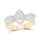14K Yellow Gold Diamond Marquise Designer Ring 7/8 Cttw - Splendid Jewellery