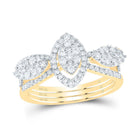 14K Yellow Gold Diamond Marquise Designer Ring 7/8 Cttw - Splendid Jewellery