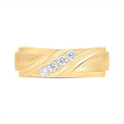14K Yellow Gold Diamond Men's Machine Set Band 1/4 Cttw - Splendid Jewellery