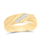 14K Yellow Gold Diamond Men's Machine Set Band 1/4 Cttw - Splendid Jewellery