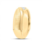 14K Yellow Gold Diamond Men's Machine Set Band 1/4 Cttw - Splendid Jewellery