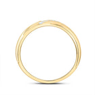 14K Yellow Gold Diamond Men's Machine Set Band 1/4 Cttw - Splendid Jewellery