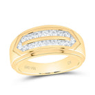 14K Yellow Gold Diamond Men's Ring 3/4 Cttw - Splendid Jewellery