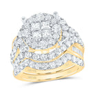 14K Yellow Gold Diamond Nke Bridal Set 3 Cttw - Splendid Jewellery