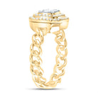14K Yellow Gold Diamond Octagon Designer Ring 1/2 Cttw - Splendid Jewellery